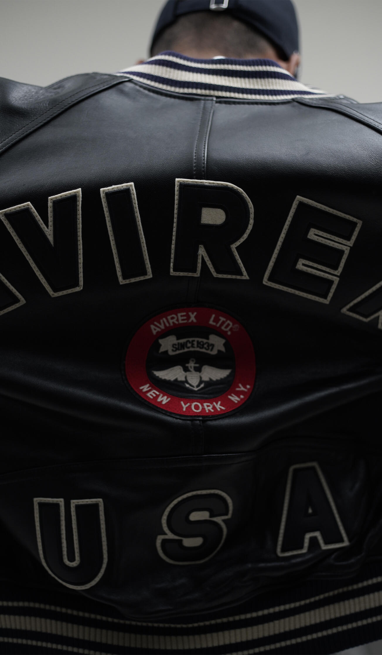 AVIREX Varsity Sport Logo Leather Jacket販売させていただきます